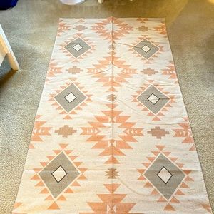 BRAND new Aztec print area rug- 100% cotton.